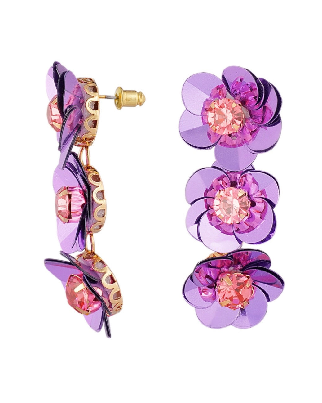 Flower Oorbellen - Paars