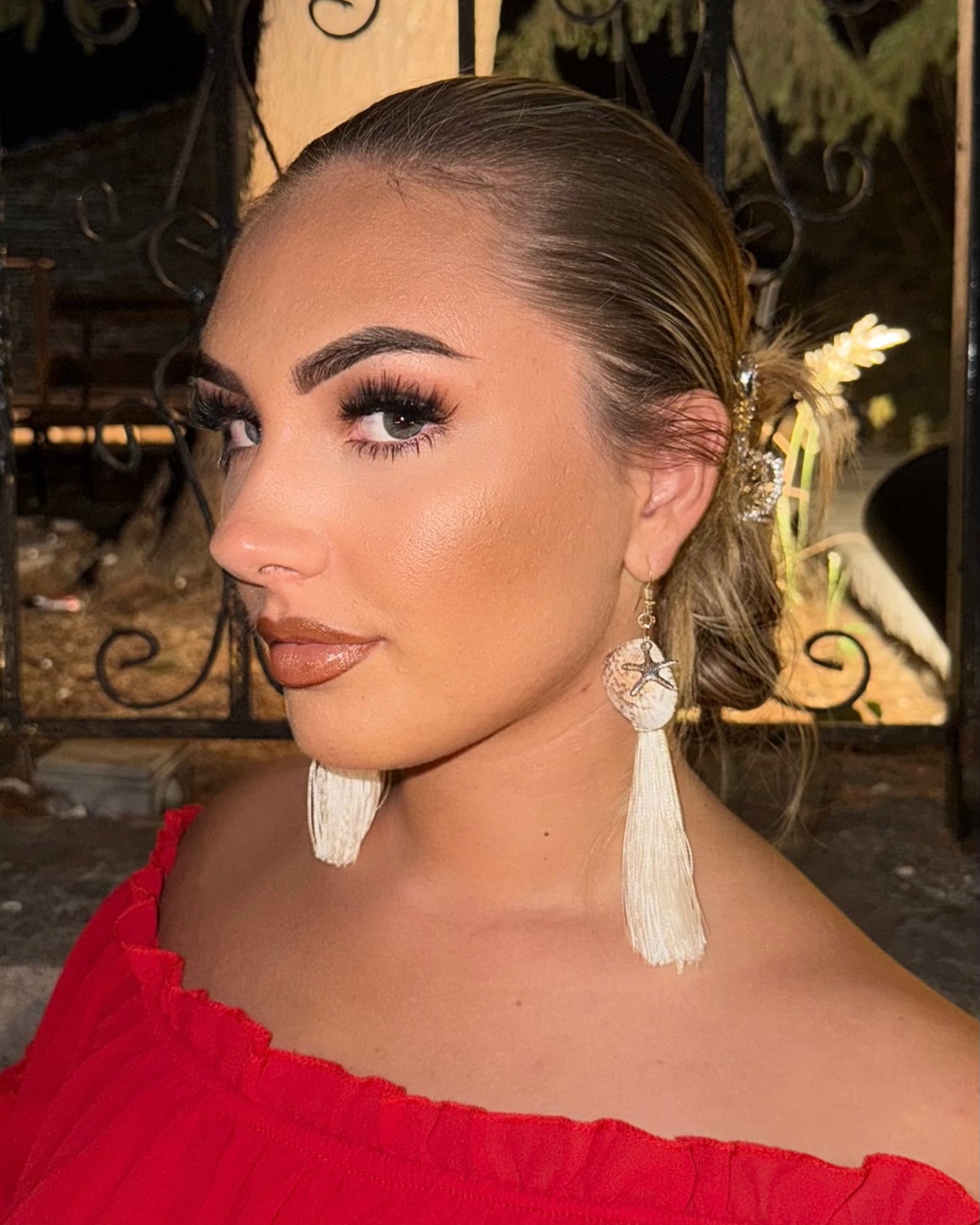 Boho Earrings White - Long