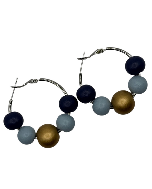 Wood Hoop Oorbellen